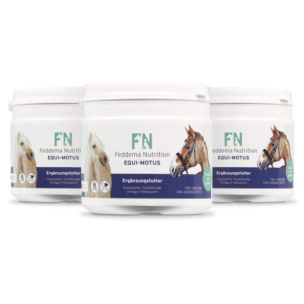 Equi Motus - Pferde-Ergänzungsfutter für Knorpel und Gelenke mit Glucosamin, Teufelskralle und Omega-3 Fettsäuren